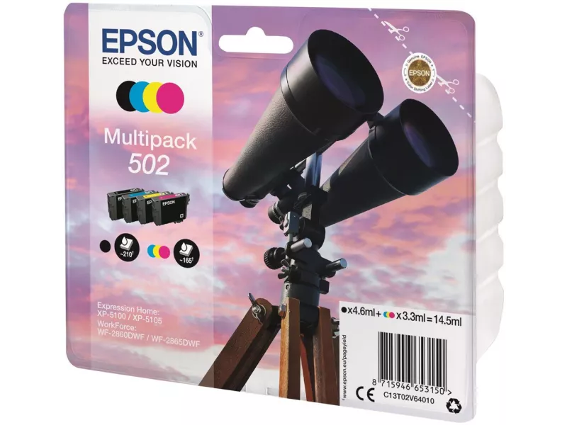 Multipack Cartucce Originali Epson T02V640 502 (Nero, Ciano, Magenta, Giallo Conf. 4) Multipack Cartucce Originali Epson T02V640 502 (Nero, Ciano, Magenta, Giallo Conf. 4)
