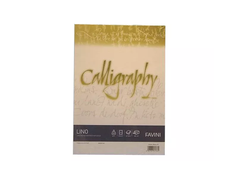 Fogli Calligraphy Effetto Lino Favini - A4 - 200 g - A690614 (Bianco Conf. 50)