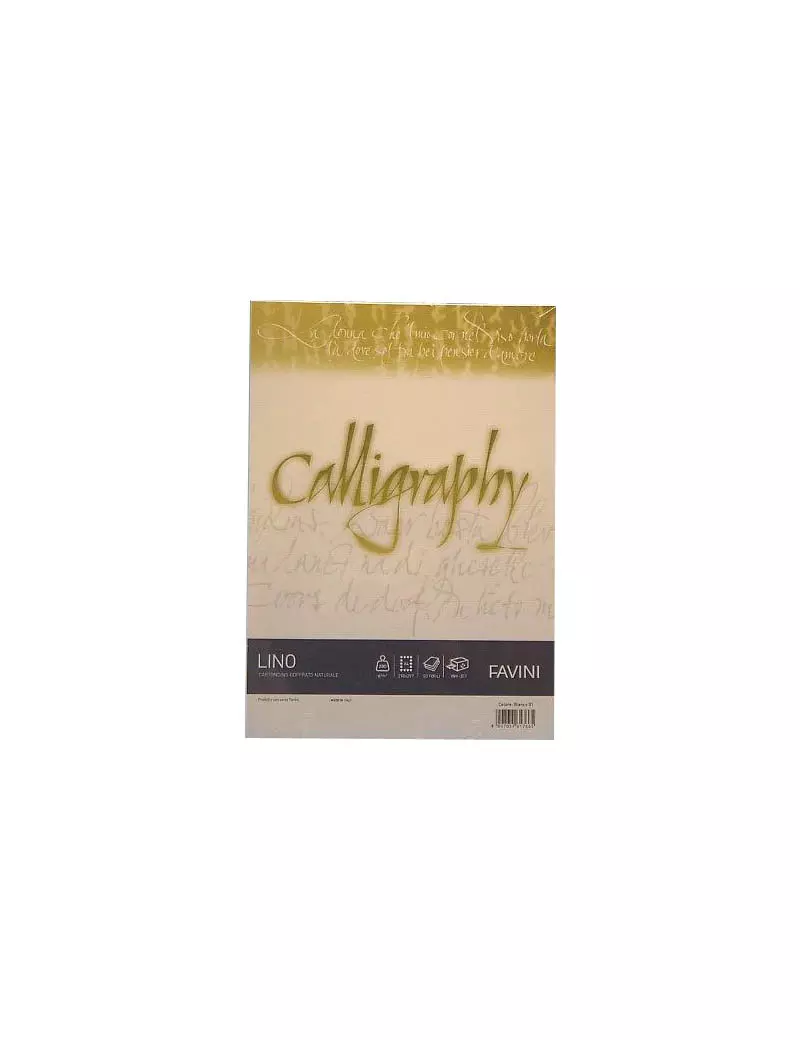 Fogli Calligraphy Effetto Lino Favini - A4 - 200 g - A690614 (Bianco Conf. 50) Fogli Calligraphy Effetto Lino Favini - A4 - 200 g - A690614 (Bianco Conf. 50)