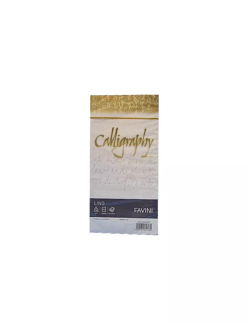 Buste Calligraphy Effetto Lino Favini - 11x22 cm - 120 g - A570514 (Bianco Conf. 25) Buste Calligraphy Effetto Lino Favini - 11x22 cm - 120 g - A570514 (Bianco Conf. 25)