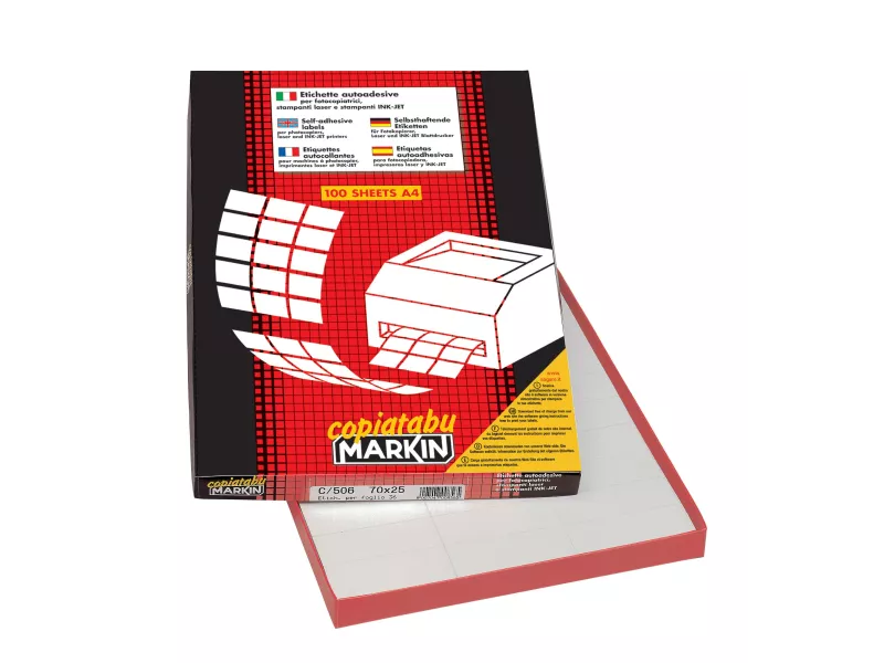 Etichette Multiuso Markin - A4 - 46,5x11,1 mm - X210A405 (Bianco Conf. 100)