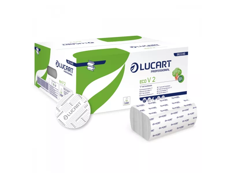 Asciugamani a V Eco Natural Lucart - 2 Veli - 190 Strappi - 863046 (Conf. 20) Asciugamani a V Eco Natural Lucart - 2 Veli - 190 Strappi - 863046 (Conf. 20)
