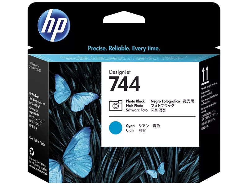 Testina di Stampa Originale HP F9J86A 744 (Nero Foto e Ciano)