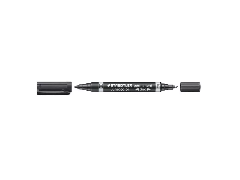 Marcatore Lumocolor Permanent Duo Staedtler - Punta Tonda - 0,6-1,5 mm (Nero) Marcatore Lumocolor Permanent Duo Staedtler - Punta Tonda - 0,6-1,5 mm (Nero)