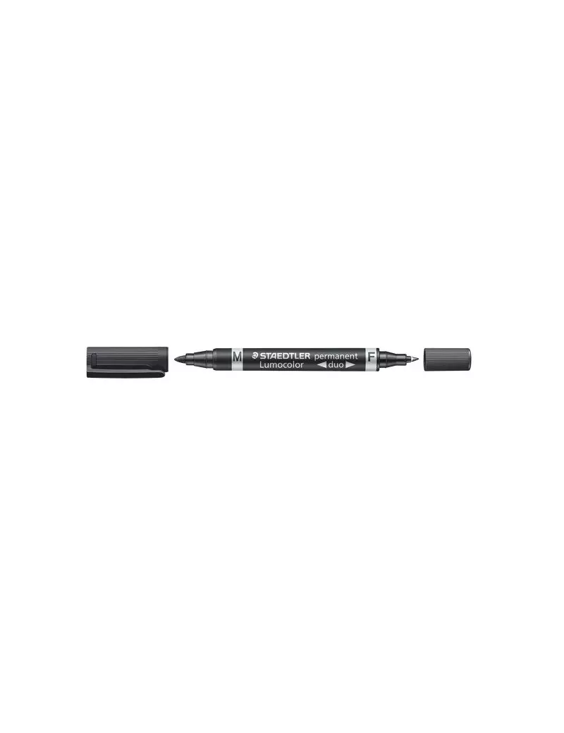 Marcatore Lumocolor Permanent Duo Staedtler - Punta Tonda - 0,6-1,5 mm (Nero) Marcatore Lumocolor Permanent Duo Staedtler - Punta Tonda - 0,6-1,5 mm (Nero)