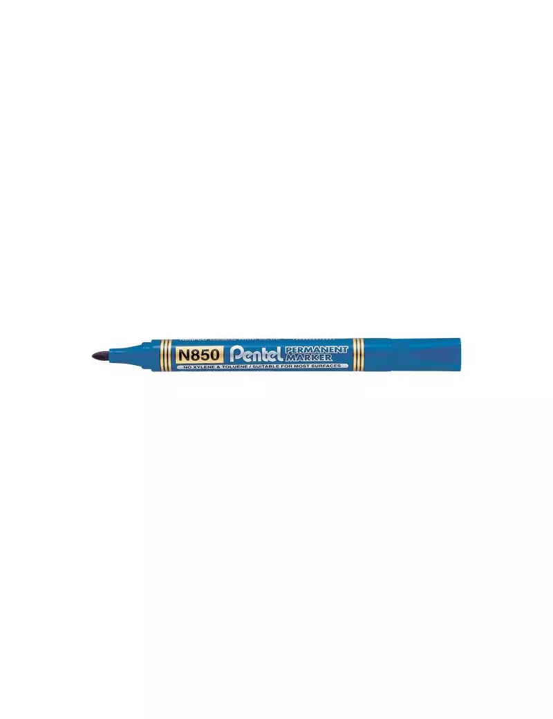 Marcatore Permanente Linea Amiko Pentel N850 - Punta Tonda - 2 mm (Blu Conf.12)