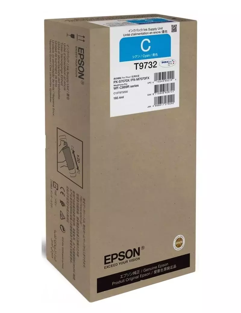 Inchiostro Originale Epson T973200 T9732 (Ciano 22000 pagine) Inchiostro Originale Epson T973200 T9732 (Ciano 22000 pagine)