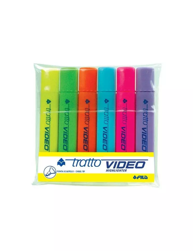 Evidenziatore Tratto Video Fila 1-5 mm 831000 Giallo Rosa Verde Azzurro  8000825831003