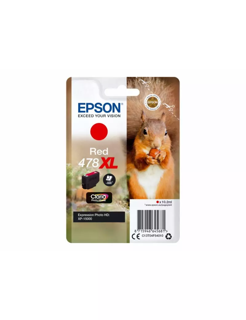 Cartuccia Originale Epson T04F540 478XL (Rosso 830 pagine) Cartuccia Originale Epson T04F540 478XL (Rosso 830 pagine)