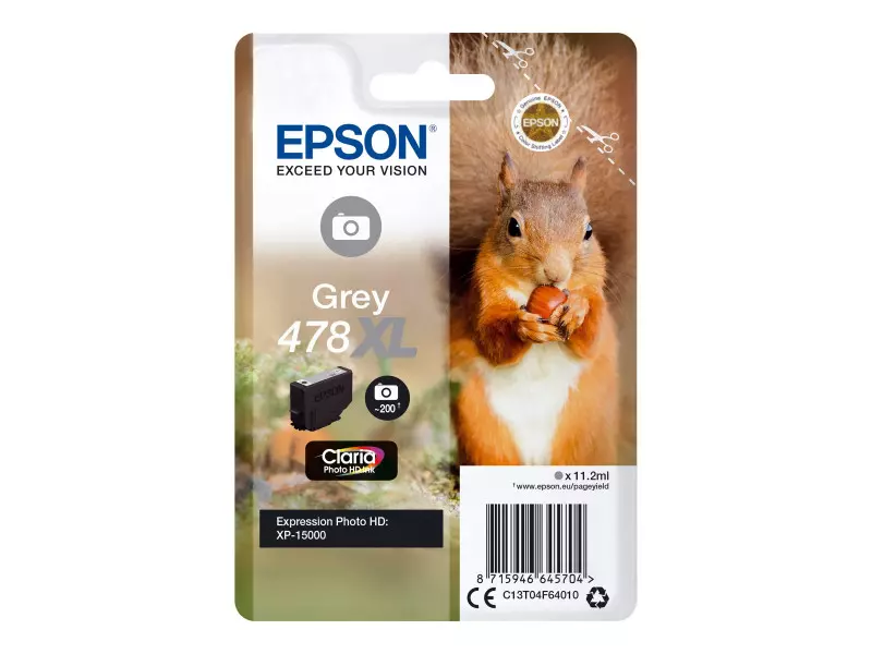 Cartuccia Originale Epson T04F640 478XL (Grigio Foto 830 pagine)