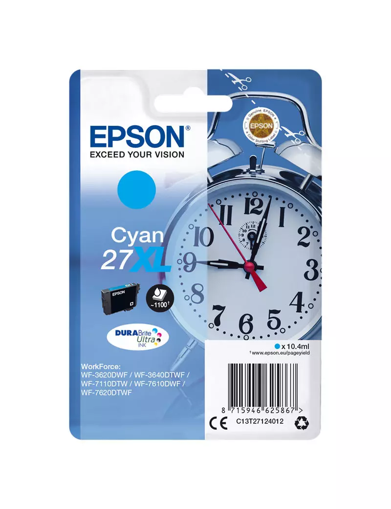 Cartuccia Originale Epson T271240 (Ciano XL 1100 pagine) Cartuccia Originale Epson T271240 (Ciano XL 1100 pagine)
