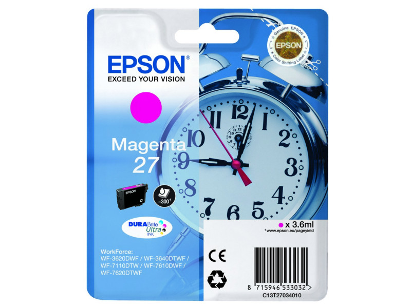 Cartuccia Originale Epson T270340 27 (Magenta 300 pagine) Cartuccia Originale Epson T270340 27 (Magenta 300 pagine)
