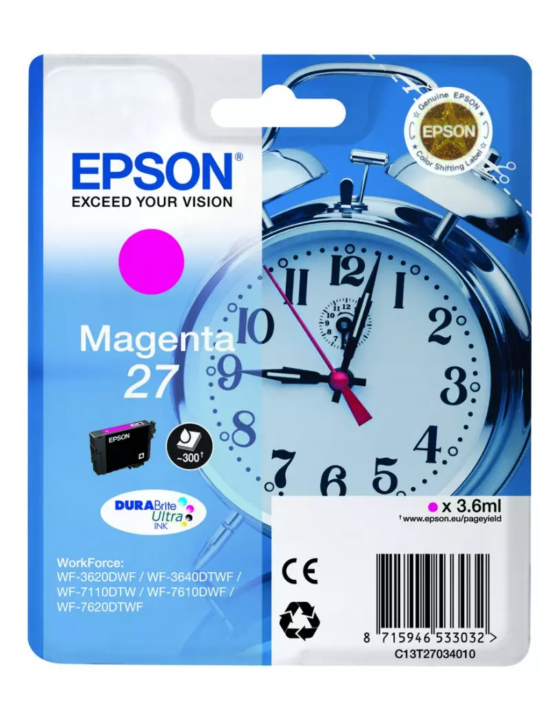 Cartuccia Originale Epson T270340 27 (Magenta 300 pagine) Cartuccia Originale Epson T270340 27 (Magenta 300 pagine)