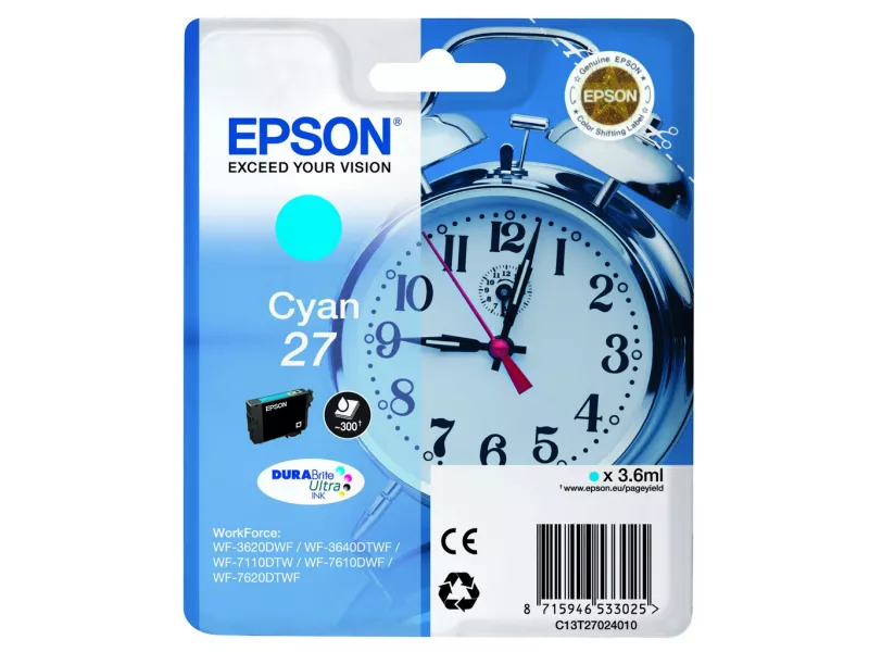 Cartuccia Originale Epson T270240 27 (Ciano 300 pagine)