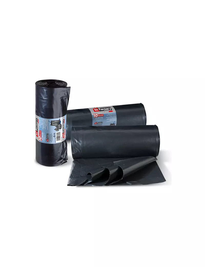 Sacchi Immondizia Hercules In Factory - 130 Litri - 80x110 cm (Nero Conf. 10) Sacchi Immondizia Hercules In Factory - 130 Litri - 80x110 cm (Nero Conf. 10)