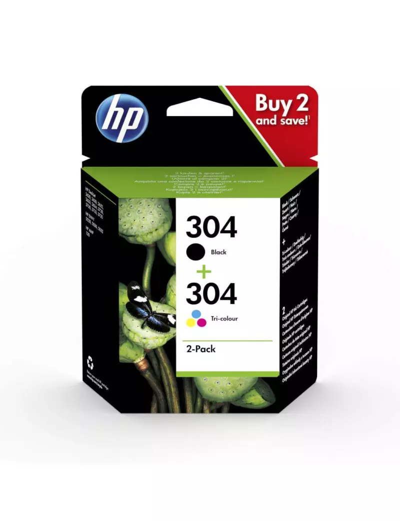 Multipack Cartucce Originali HP 3JB05AE 304 (Nero e Colori)