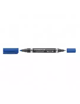 Marcatore Lumocolor Permanent Duo Staedtler - Doppia Punta - 0,6-1,5 mm (Blu)