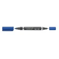Marcatore Lumocolor Permanent Duo Staedtler - Doppia Punta - 0,6-1,5 mm (Blu)