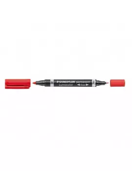 Marcatore Lumocolor Permanent Duo Staedtler - Doppia Punta - 0,6-1,5 mm (Rosso)