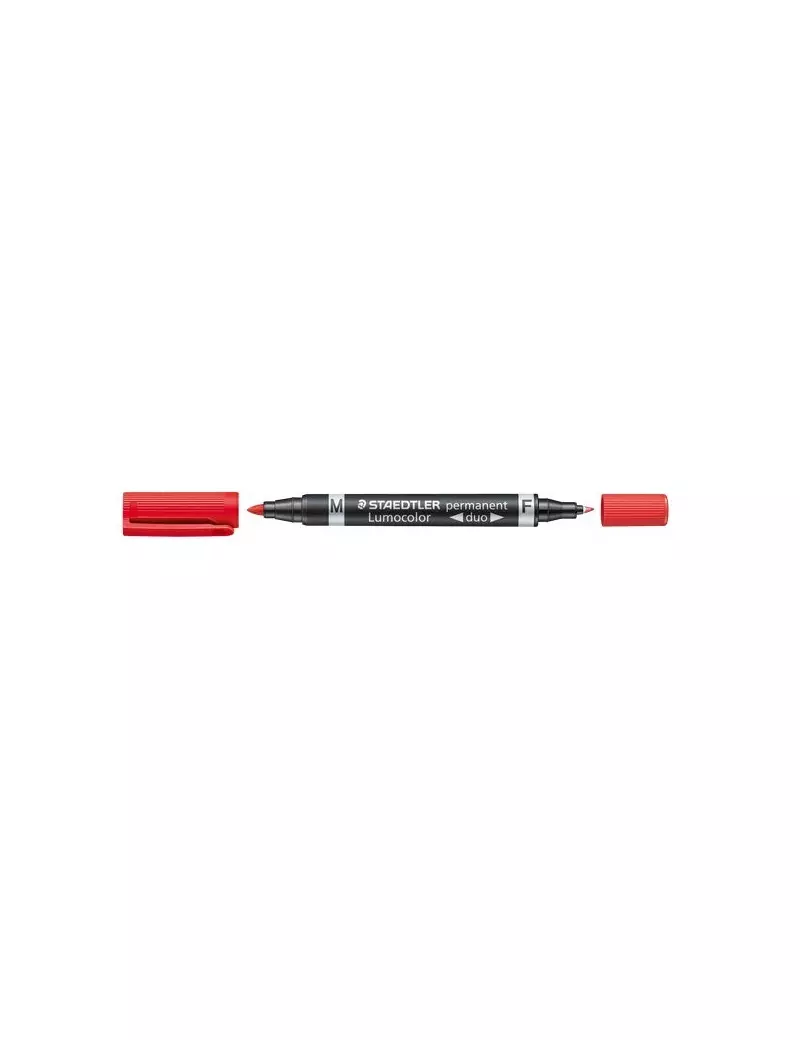 Marcatore Lumocolor Permanent Duo Staedtler - Doppia Punta - 0,6-1,5 mm (Rosso)