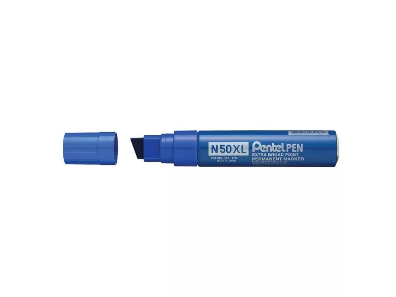 Marcatore Permanente Pentel N50 Extra Large - Punta Scalpello - 1,7 mm (Blu) Marcatore Permanente Pentel N50 Extra Large - Punta Scalpello - 1,7 mm (Blu)