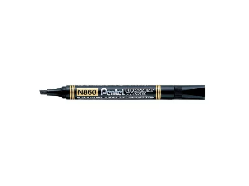 Marcatore Permanente N860 Linea Amiko Pentel - Punta Scalpello - 1,2-4,5 mm (Nero)