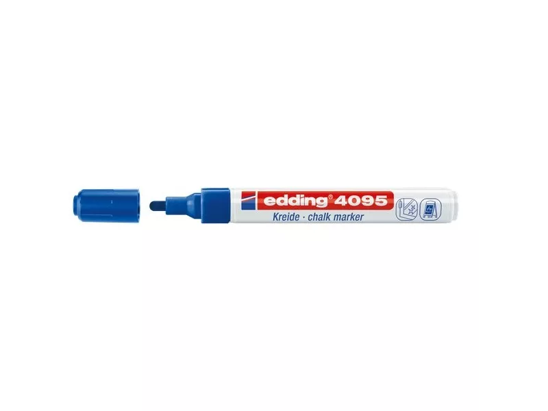 Marcatore a Gesso Liquido 4095 Edding - Punta Tonda - 2-3 mm (Blu)