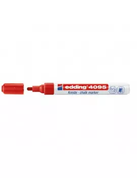 Marcatore a Gesso Liquido 4095 Edding - Punta Tonda - 2-3 mm (Rosso)