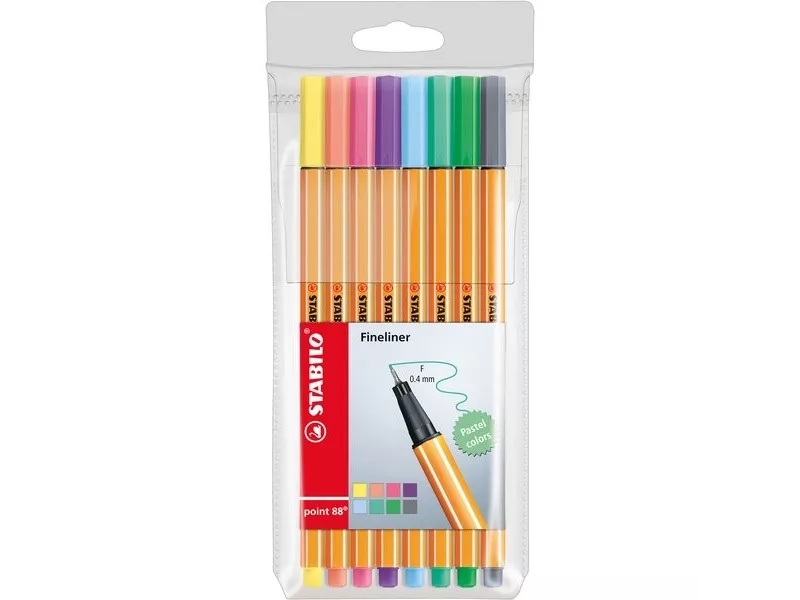 Fineliner Point 88 Stabilo - 0,4 mm - 88/8-01 (Assortiti Conf. 8)