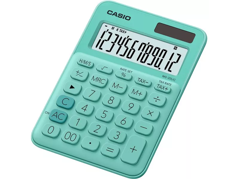 Calcolatrice da Tavolo Casio MS-20UC-GN (Verde) Calcolatrice da Tavolo Casio MS-20UC-GN (Verde)