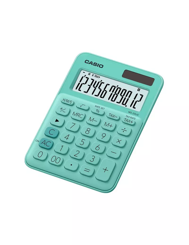 Calcolatrice da Tavolo Casio MS-20UC-GN (Verde) Calcolatrice da Tavolo Casio MS-20UC-GN (Verde)