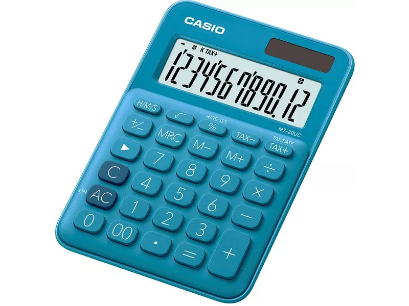Calcolatrice da Tavolo Casio MS-20UC-BU (Blu) Calcolatrice da Tavolo Casio MS-20UC-BU (Blu)