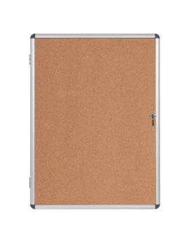 Bacheca in Sughero per Interni Earth-it Bi-Office - 4xA4 - 50x67 cm (Alluminio)