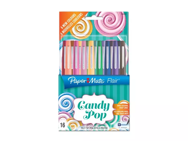 Penna con Punta Sintetica Flair Nylon Papermate - 1 mm - 1985621 (Assortiti Candy Pop Conf. 16)