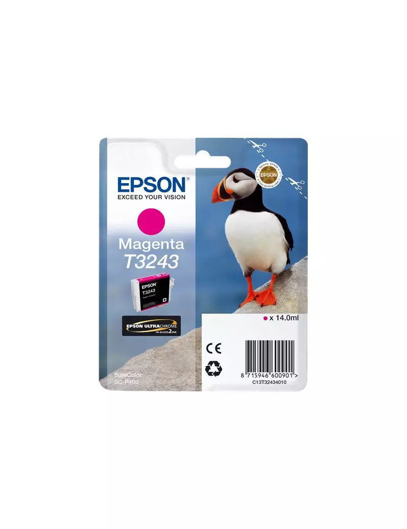 Cartuccia Originale Epson T324340 (Magenta 980 pagine) Cartuccia Originale Epson T324340 (Magenta 980 pagine)