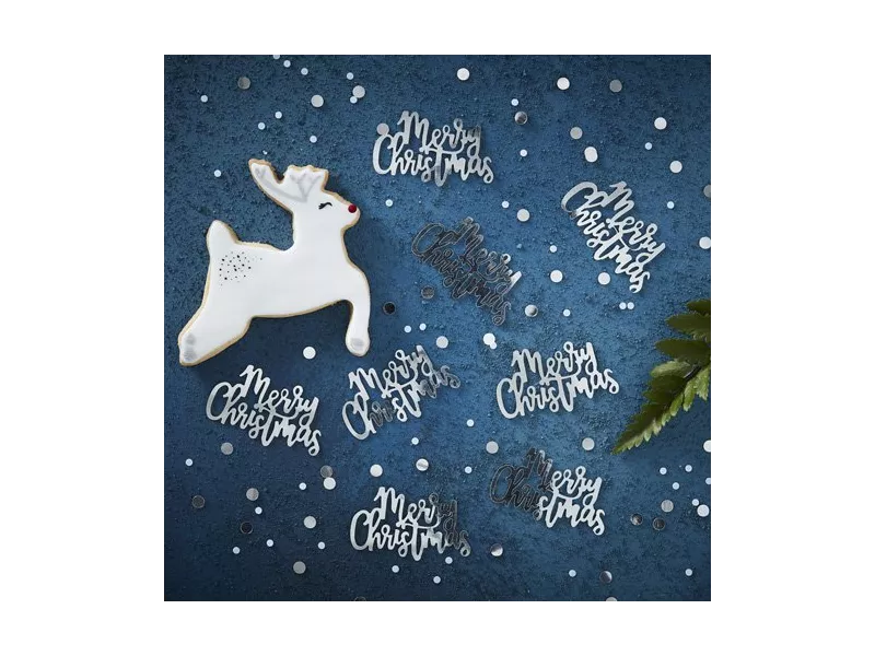 Coriandoli da Tavolo Merry Christmas (Argento)