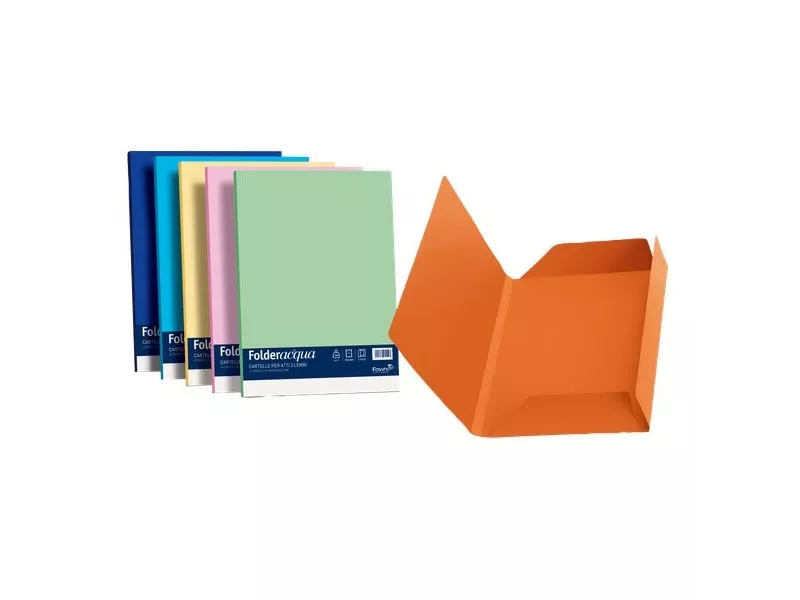 Cartellina 3 Lembi in Cartoncino Luce&Acqua Favini - 24,5x34,5 cm - 200 g - A500434 (Bianco Conf. 25)