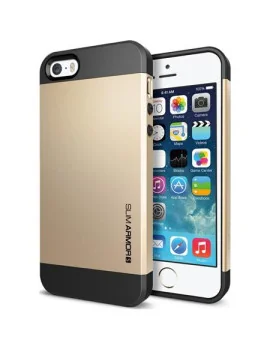 Cover Slim Armor TPU e Policarbonato per iPhone 5 5S (Oro)