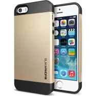 Cover Slim Armor TPU e Policarbonato per iPhone 5 5S (Oro)