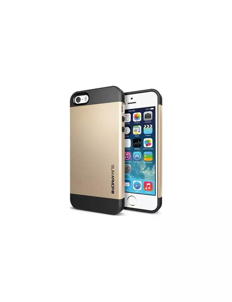 Cover Slim Armor TPU e Policarbonato per iPhone 5 5S (Oro)