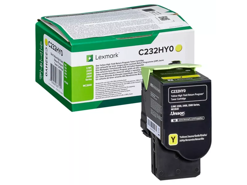 Toner Originale Lexmark C232HY0 (Giallo 2300 pagine) Toner Originale Lexmark C232HY0 (Giallo 2300 pagine)