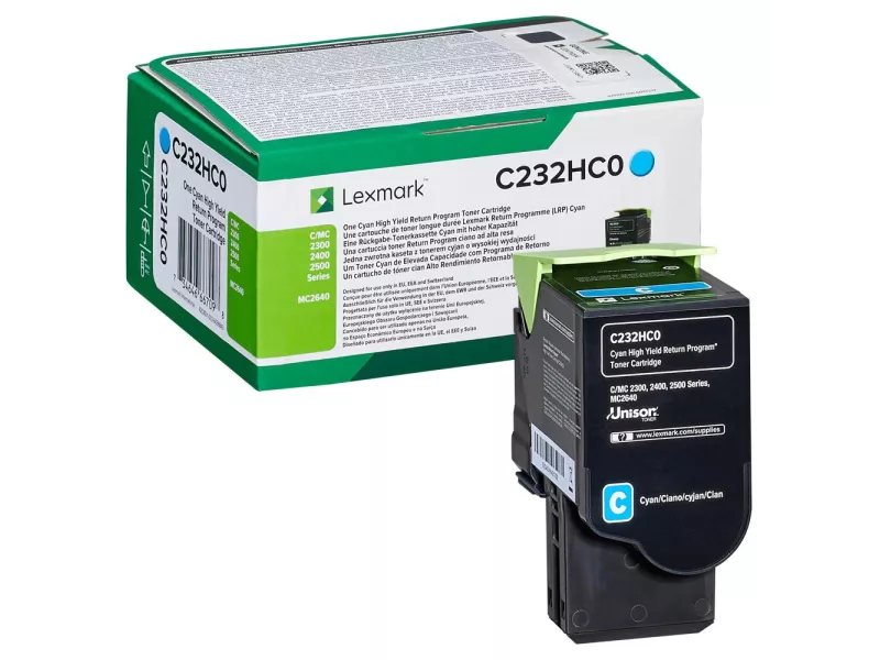Toner Originale Lexmark C232HC0 (Ciano 2300 pagine) Toner Originale Lexmark C232HC0 (Ciano 2300 pagine)