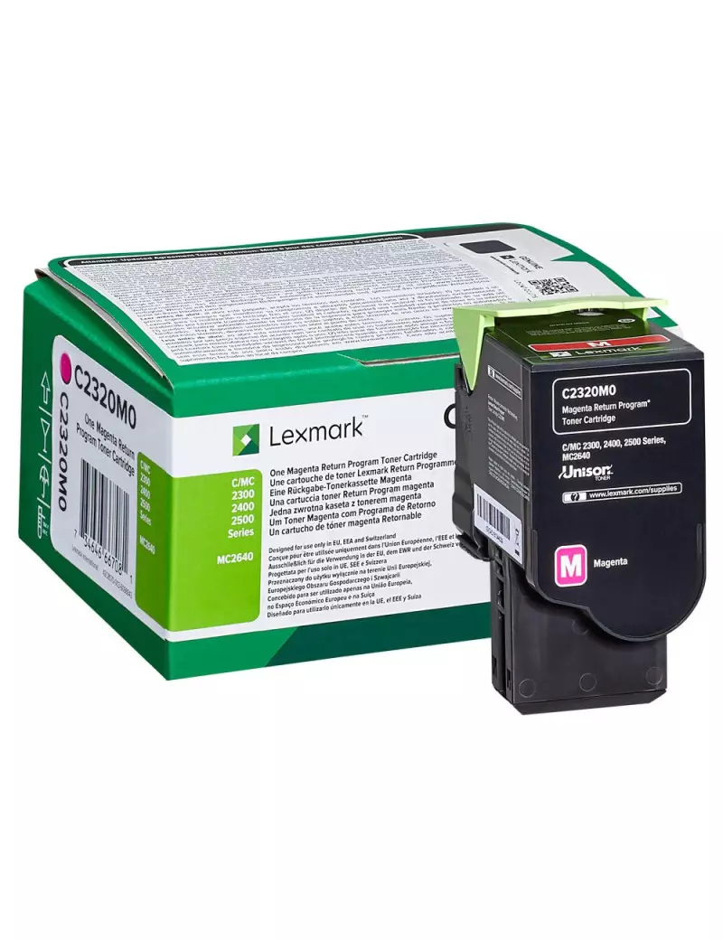 Toner Originale Lexmark C2320M0 (Magenta 1000 pagine) Toner Originale Lexmark C2320M0 (Magenta 1000 pagine)