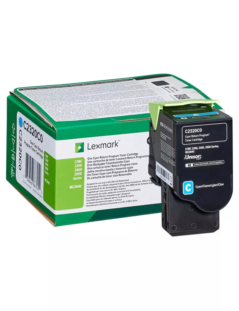 Toner Originale Lexmark C2320C0 (Ciano 1000 pagine) Toner Originale Lexmark C2320C0 (Ciano 1000 pagine)