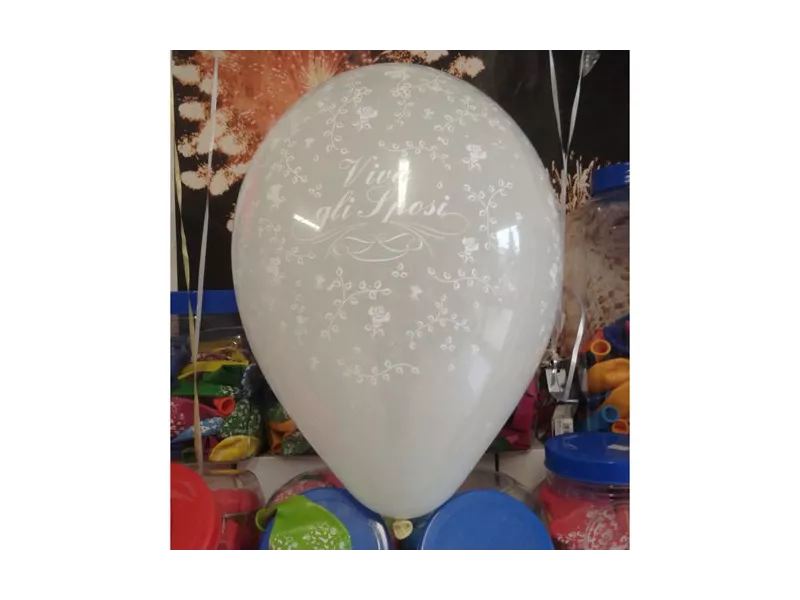 Palloncino Decoro - W Gli Sposi (Bianco)