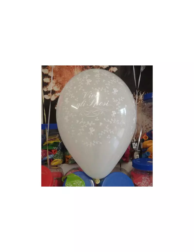 Palloncino Decoro - W Gli Sposi (Bianco)