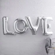 Palloncini con Scritta LOVE (Argento)