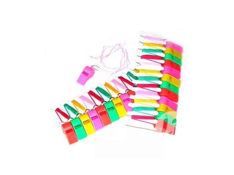 Fischietti in plastica - 4 cm (Assortiti Conf. 24)