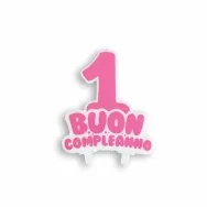 Candela Primo Compleanno (Rosa)