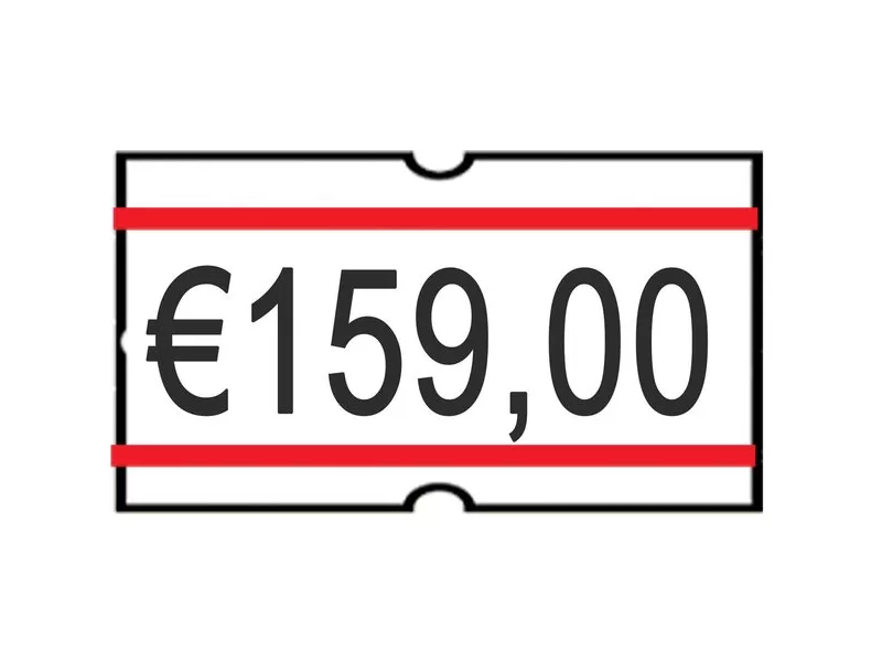 Etichette Permanenti per Nuova smart 8 Printex - 21x12 mm - B10/2112RBPST (Bianco e Rosso Conf. 10)